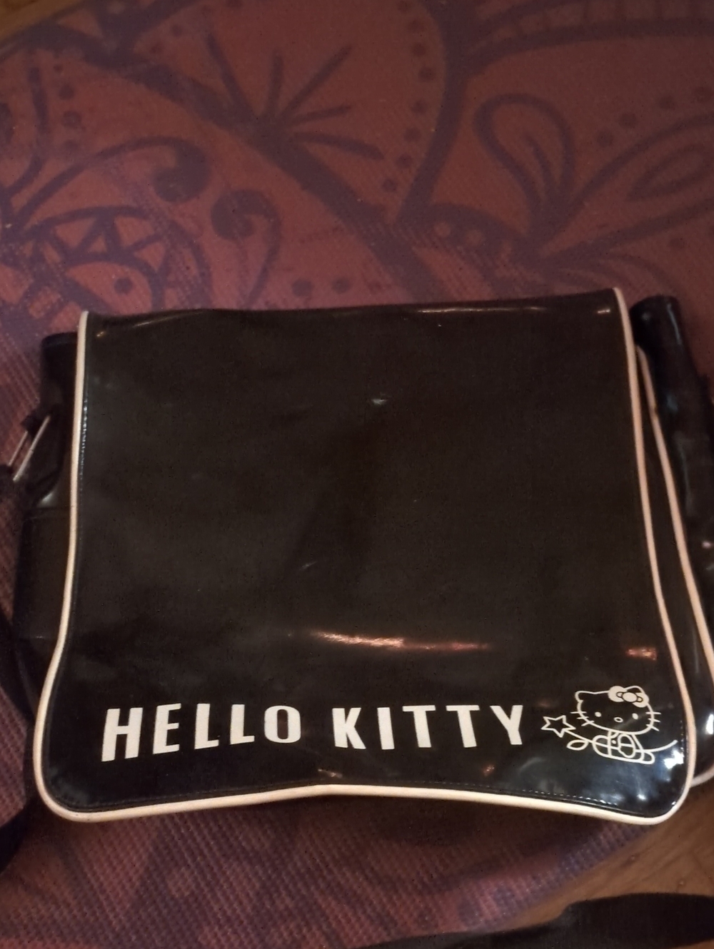 Hello Kitty Retro Black Crossbody Messenger Bag